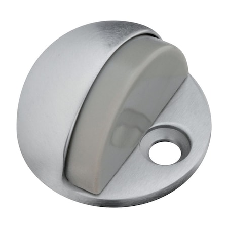 National Hardware National Hardware Solid Brass w/Rubber Bumper Chrome Silver Door Stop Mounts to floor 1.75 in. N215-830